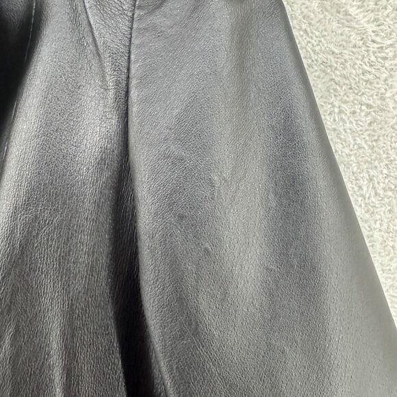 VTG Bagatelle Jacket Womens Plus 16W Black Leather 2 Button Front Pockets Lined - Picture 13 of 16